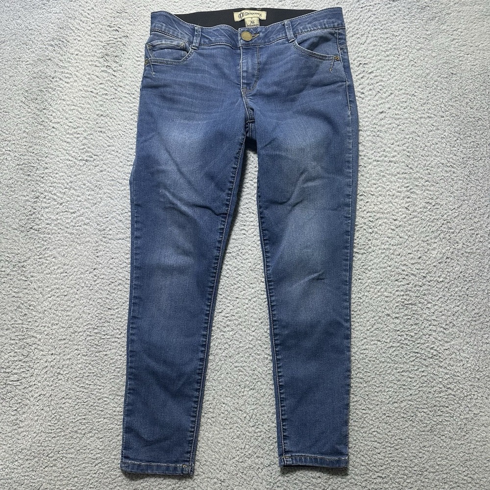 Democracy ab technology jeans blue denim size 8 slim skinny mid wash